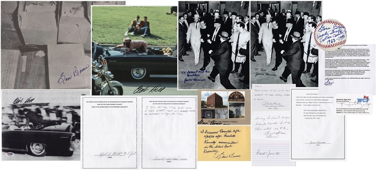 John F. Kennedy Assassination Signed Memorabilia Collection (16 Items)  –  Including James Leavelle and Clint Hill (PSA/DNA Precert)